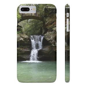 Upper falls of Hocking hills Slim Phone Cases