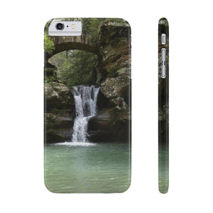 Upper falls of Hocking hills Slim Phone Cases