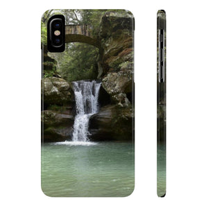 Upper falls of Hocking hills Slim Phone Cases